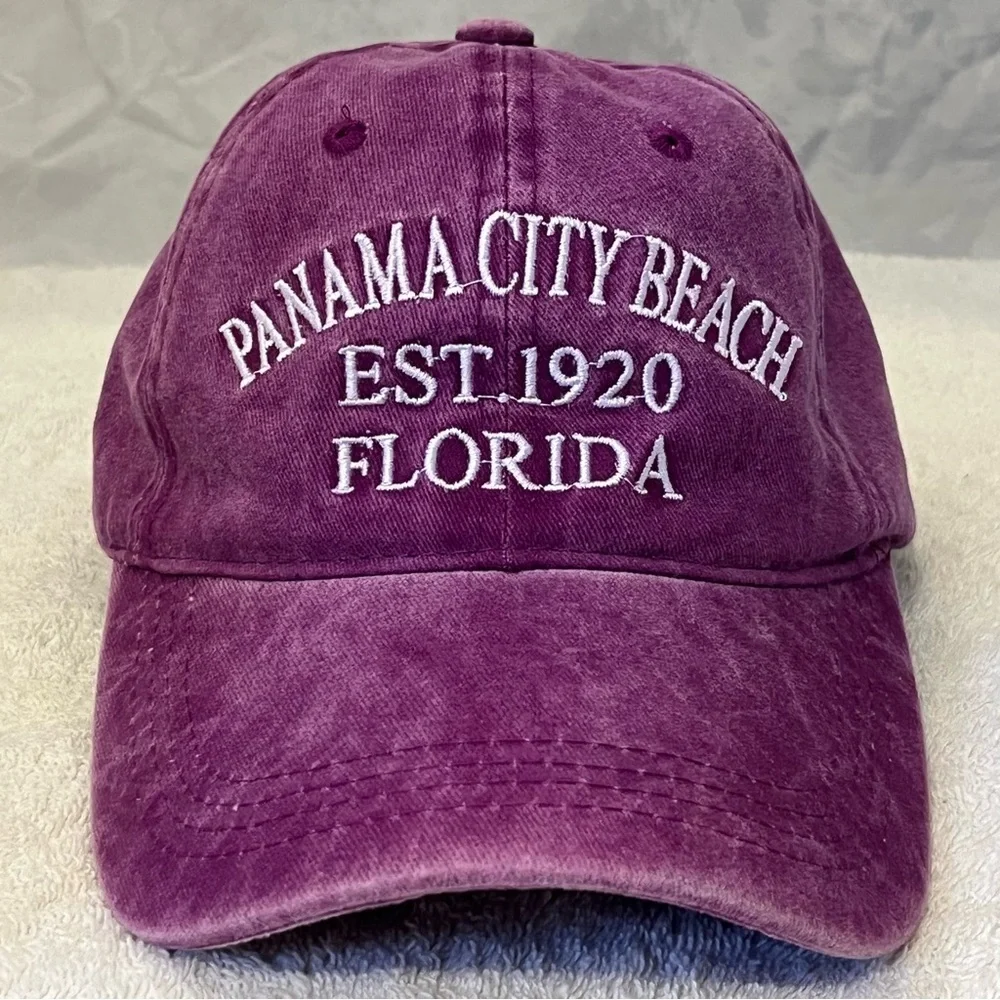 Panama City Purple Adjustable Beach Cap